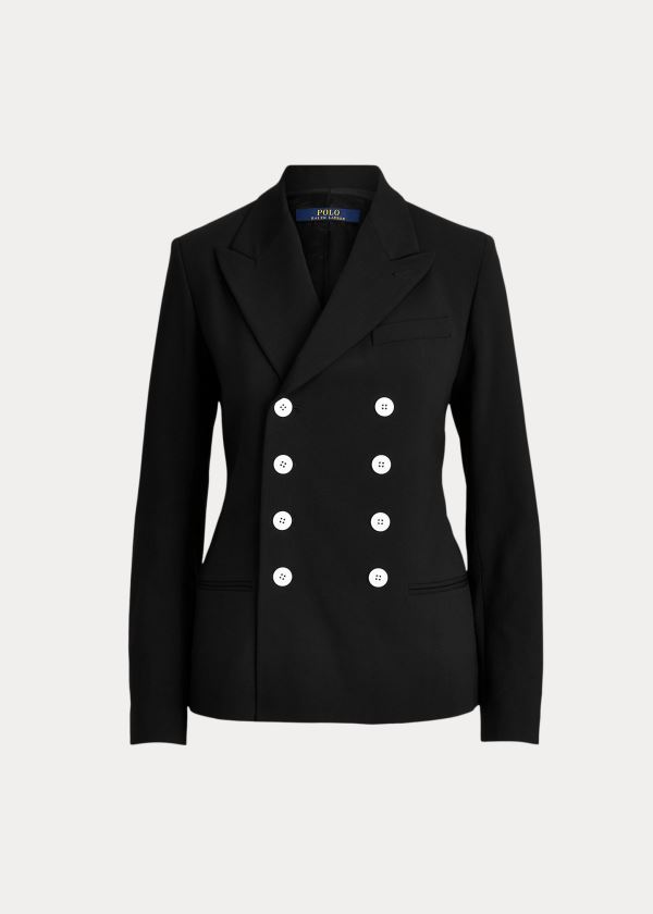 Blazer Polo Ralph Lauren Mujer Negros - Double-Breasted Wool - ZDIYQ8463